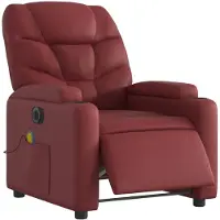 vidaXL Sedia da massaggio elettrica in Pelle finta rosso vino