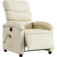 vidaXL Sedia da massaggio elettrica in Pelle finta crema