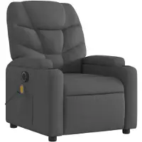 vidaXL Sedia da massaggio elettrica in tessuto grigio scuro