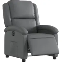 vidaXL Recliner elettrico grigio in ecopelle