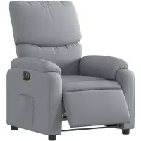 vidaXL Poltrona relax elettrica in tessuto grigio chiaro