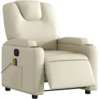 vidaXL Sedia da massaggio elettrica in Pelle finta crema
