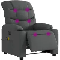 vidaXL Sedia da massaggio elettrica in tessuto grigio scuro