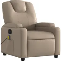 vidaXL Sedia da massaggio pieghevole, elettrica, cappuccino, ecopelle Lumarko!