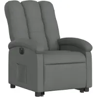 vidaXL Poltrona relax con supporto elettrico in tessuto grigio scuro