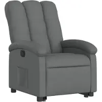 vidaXL Poltrona relax con ausilio per l'alzata in tessuto grigio scuro