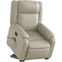 vidaXL Poltrona per massaggi con ausilio per l'assistenza in piedi in Pelle finta crema