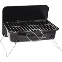 BBQ a carbonella con coperchio 34 x 24 cm nero