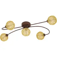 Eglo Plafoniera LED Caris 1 a 5 sezioni, colore ruggine, colore oro 97727