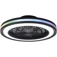 Mantra-Iluminacion Ventilatore da soffitto LED per giocatori, nero, DC, silenzioso, Ø 47 cm, CCT