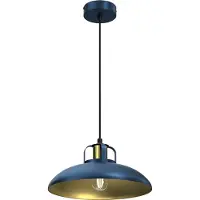 Eko-Light Lampada a sospensione Felix, blu/oro, a 1 luce