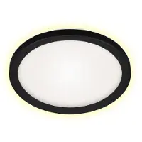 Briloner Lampada da soffitto a LED Slim Ø19 cm? piatta, 12 W, 1400 lm, bianco neutro, retroilluminazione, nera
