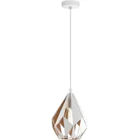 Eglo Lampada sospensione Carlton 1 bianco-oro Ø 20,5 cm