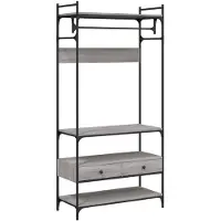 vidaXL Appendiabiti con cassetti Grigio Sonoma 89x39x184,5 cm