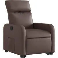 vidaXL Poltrona relax con supporto in piedi in Pelle finta marrone