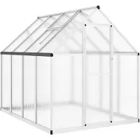 vidaXL Serra con telaio di fondazione argento 224x169x195cm alluminio