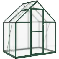 vidaXL Serra con telaio di fondazione verde 169x114x195 cm alluminio
