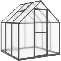 vidaXL Serra con telaio di fondazione antracite 169x169x195 cm alluminio