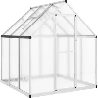 vidaXL Serra con telaio di fondazione argento 169x169x195 cm alluminio