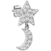 La Petite Story Orecchini Stud Star &amp; Moon Crysta