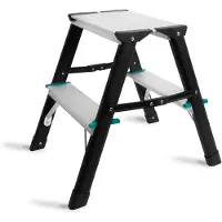 Vonroc Scaletta a due gradini. 2 lati - antiscivolo | Capacità massima 150kg