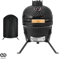 Brixy Infinity Goods Infinity Goods Kamado BBQ Egg - 13 pollici - Coperchio incluso - BBQ a carbonella - Ø 27 CM - Nero