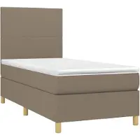 vidaXL Letto a molle con materasso Taupe 90x190 cm in tessuto