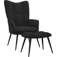 vidaXL Poltrona relax con sgabello in velluto nero