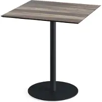 Essentials Urban - Tavolo da terrazzo, struttura nera + piano in HPL effetto legno tropicale, 70x70 cm, 1 pezzo