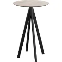 Essentials Infinity - Tavolo da bar, struttura nera + piano in HPL color pietra di luna, Ø70 cm, 1 pezzo