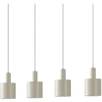 LINDBY Lampada a sospensione Ovelia, beige, a 4 luci, metallo, E27