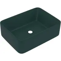 vidaXL WASHBAIN 41X30X12 CM Keramikmatte dunkelgrün