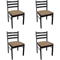 vidaXL Sedie da pranzo 4 pz. Legno massiccio marrone e velluto