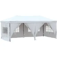 vidaXL Tenda da festa pieghevole con pareti laterali bianca 3x6 m