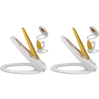 vidaXL Sedili per WC con chiusura morbida 2 pz. Plastica bianco/giallo