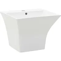 vidaXL Lavabo a parete in Vetroceramica bianca 500 x 450 x 410 mm