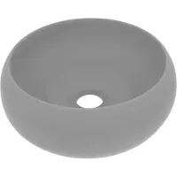 vidaXL Lussuoso lavabo rotondo grigio chiaro opaco 40x15 cm in Vetroceramica