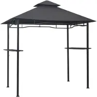 vidaXL Padiglione BBQ 240x150x255 cm in acciaio antracite