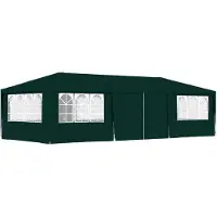 vidaXL Tenda professionale per feste con pareti laterali 4×9 m verde 90 g/m²