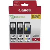 Canon Cartuccia stampante PG-560XL + PG-560XL + PG-561XL Multipack - Nero + 3 colori Multipack