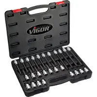 Vigor Set di chiavi a bussola 1/2" in valigetta di plastica