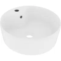 vidaXL Lavabo con troppopieno bianco opaco 36x13 cm in Vetroceramica