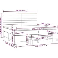 vidaXL Letto a molle con materasso blu 200x200 cm in tessuto