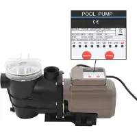 vidaXL Pompa per piscina con timer, nera, 0,25 HP, 8000 l/h