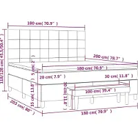 vidaXL Letto a molle con materasso blu 180x200 cm in tessuto