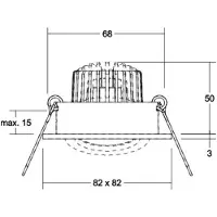 Brumberg Faretto da incasso LED Tirrel-S, dimmerabile, nero opaco