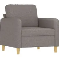 vidaXL Poltrona con sgabello taupe 60 cm in tessuto