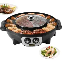 OEM Set barbecue elettrico Hotpot nero con piastra in pietra