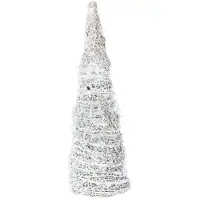 Bizzotto Decorazioni natalizie CONO FOREST BIANCO H40 - Bianco - Unica