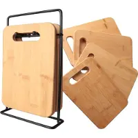 OEM Set di taglieri Stellar - 4 pezzi - Bambù - Design moderno - Utensili da cucina - Taglieri - 27 x 7,8 x 15